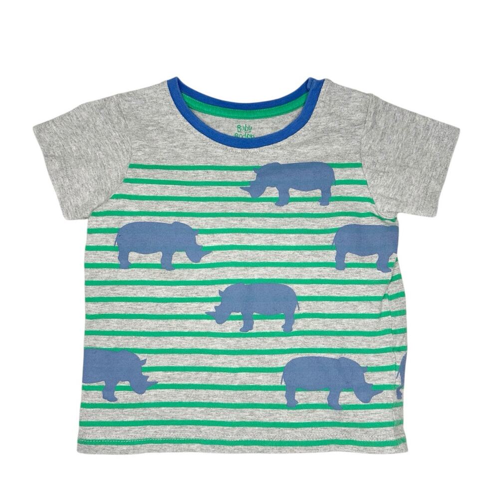Baby Boden Striped Rhinos T-Shirt Size 18-24 Months